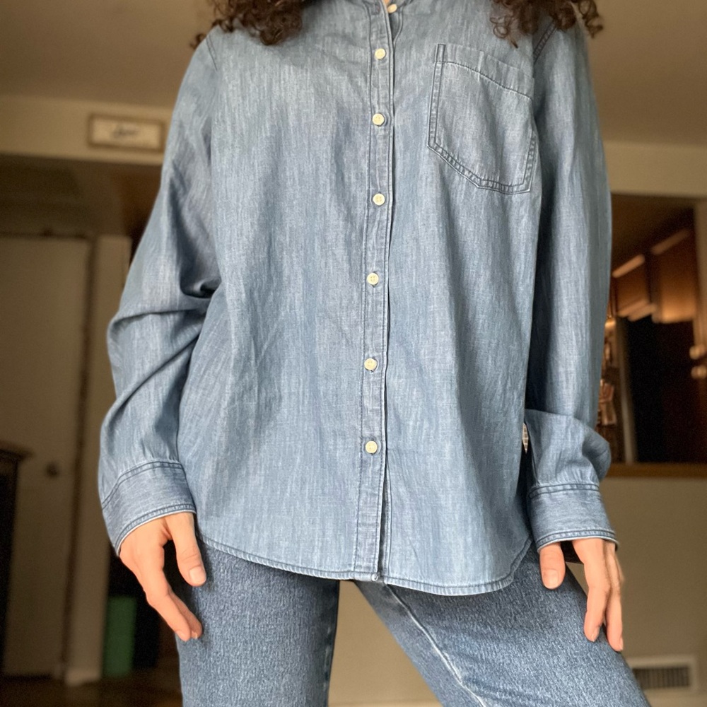 St. John’s Bay Blue Denim Button Blouse